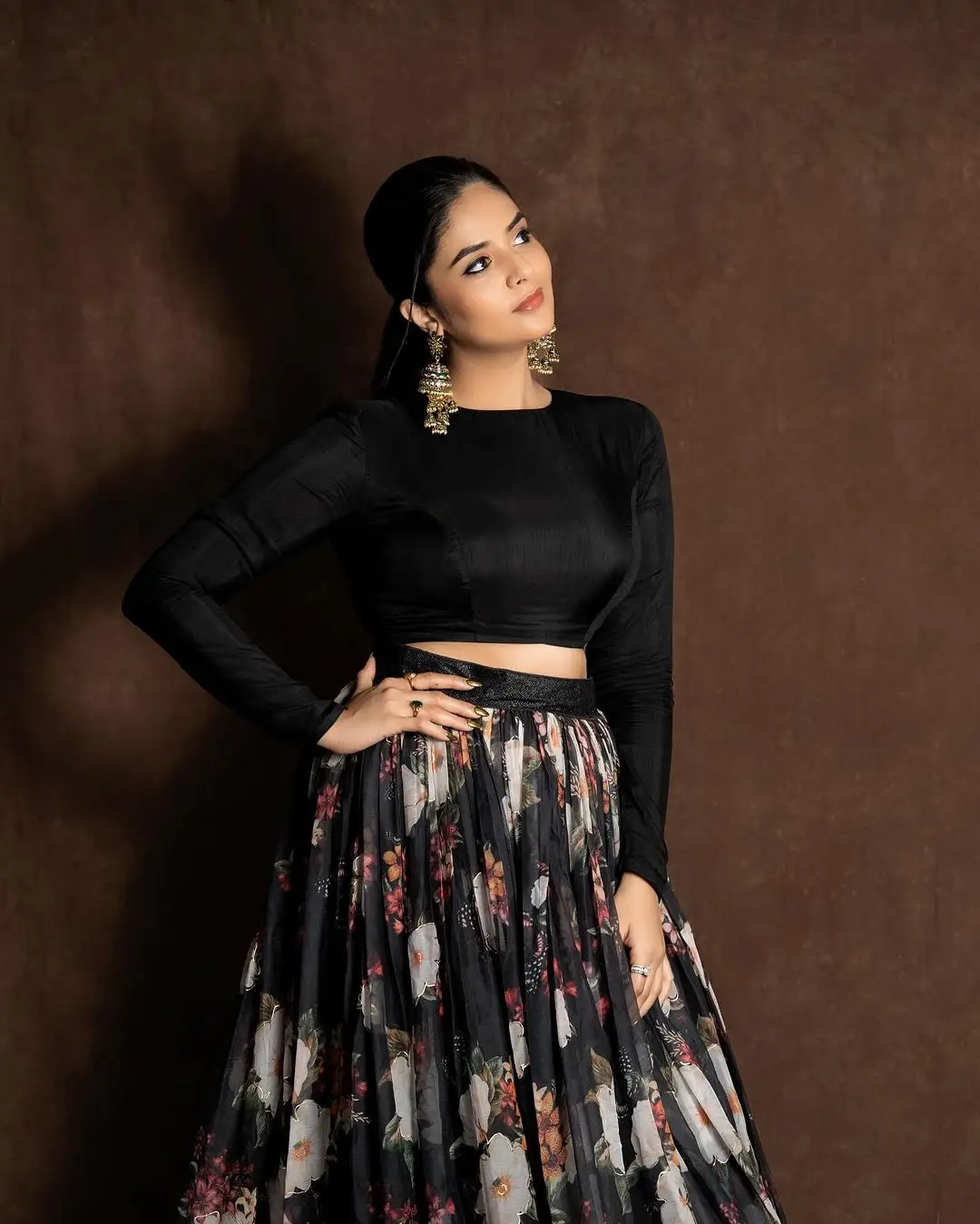 ETV Actress Sreemukhi in Black Lehenga Choli